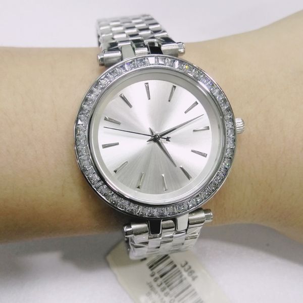 

2019 new quartz movement watch 3364 3365 3366 3405 3738 ladies silver gold wristwatch stainless steel strap, Slivery;brown