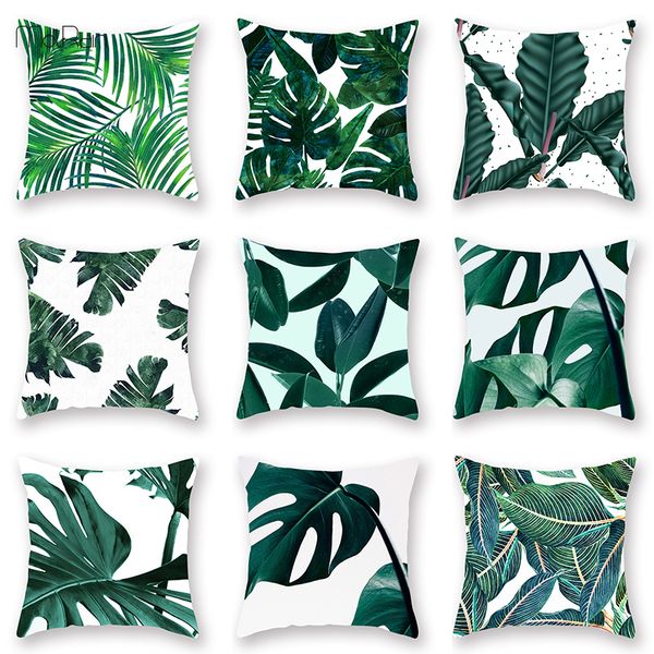

tropical decoration print cactus pattern cushion cover monstera polyester throw pillow sofa home decorative pillows cover decor pillow case