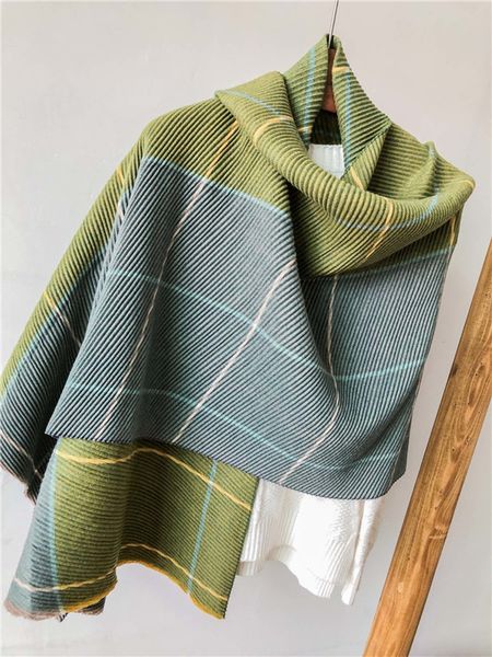 

new winter scarf, cashmere-blend texture, soft and warm, double-sided two-color, exquisite workmanship, both scarf and shawl, Blue;gray