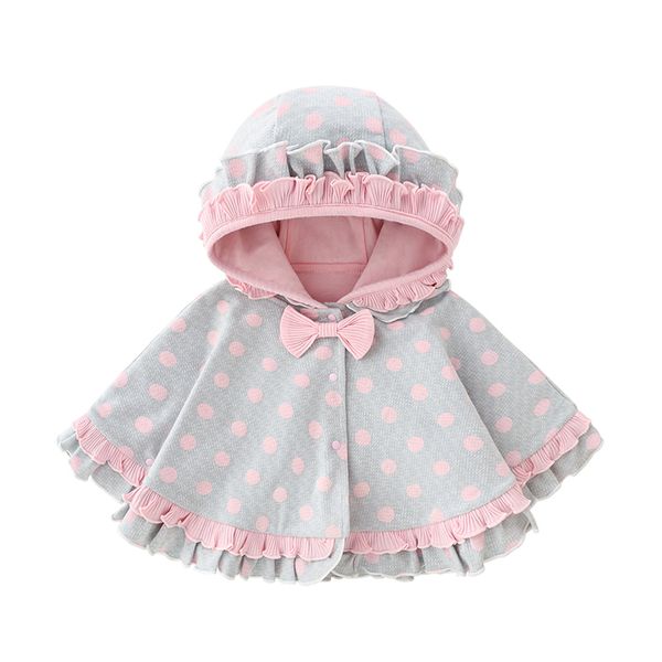 

baby girl cloak coat cotton fall winter child clothes korean fashion lace hooded poncho cape toddler kid outerwear jacket 6m-3t, Blue;gray