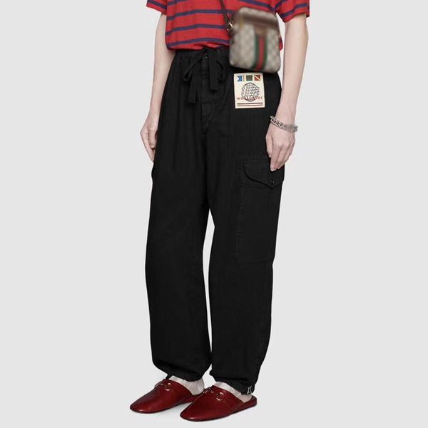 

20ss made in italy black tooling sweatpants logo drawstring pants women men trousers joggers pants sport casual cotton pants hfymkz187