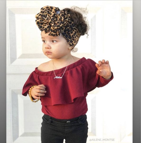 Kids Designer Headbands Fashion New Girls Leopard Grain Bows