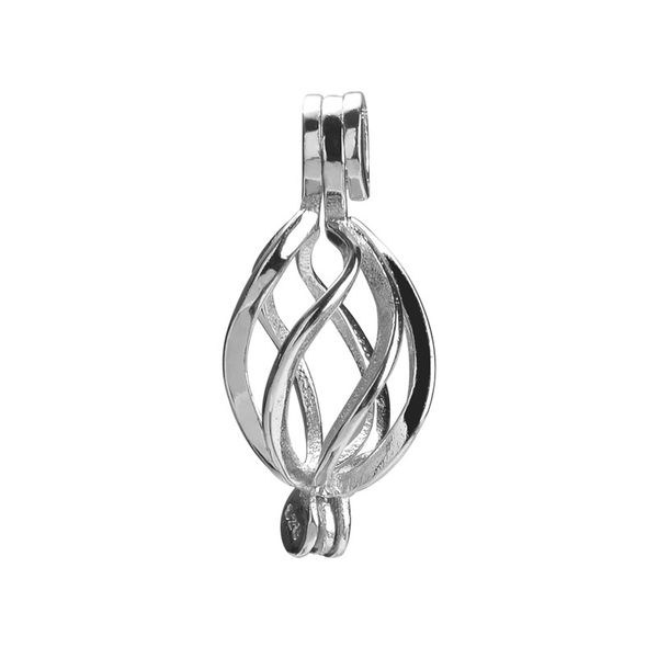 Geschenkkäfig 925 Sterling Silver Locket Helix Charm Anhänger Twister Cage für Perle und Edelsteine 5 Stück