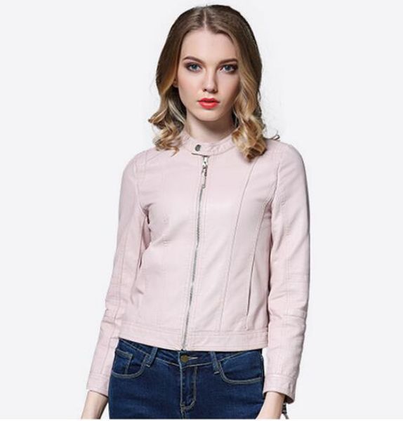 

женская осенняя и зимняя мода корейская версия деловой английский новый стиль бутик личности короткая кожа мотоцикла pu / s-2xl, Black