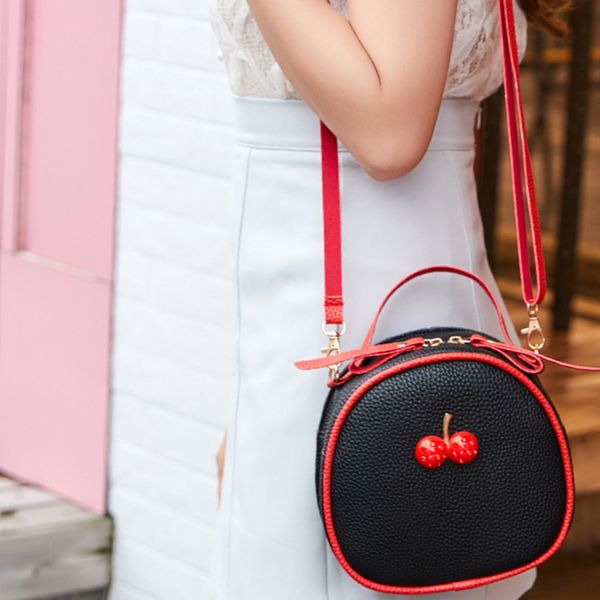 

ishowtienda handbag bags for women 2019 circle shape trend color zipper cherry hit color portable shoulder bolsa feminina #g4