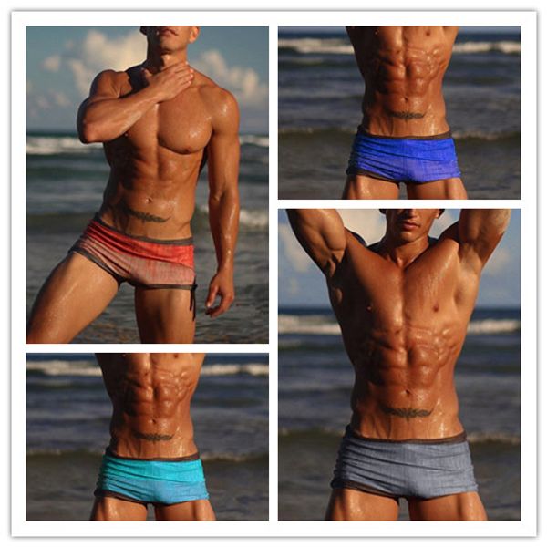 

Gradient Print Mens Summer Designer Swimwear Fashion Style Briefs Striped Homme Clothing Sexy Bathing Suit Casual Apparel