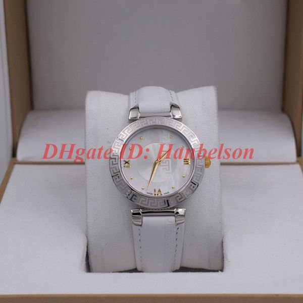 

fashion montres de luxe ladies watch daphnis swiss quartz women exquisite wristwatches leather strap buckle shell dial glyph, Slivery;black