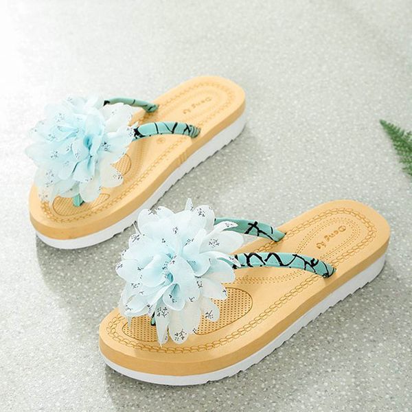 

hee grand 2019 new summer solid flower outdoor flat slippers for grils causal comfortable light slippers size 35-41 xwt1668, Black