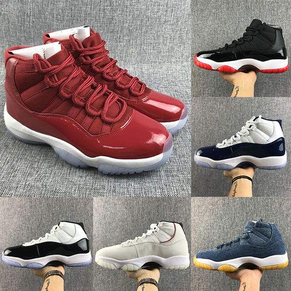 

2019 fashion 11 men basketball shoes 11s bred concord platinum tint space jam gamma blue designer sneakers xi men sport shoes eur 40-47