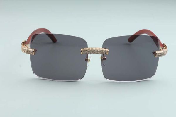 

new sale direct diamond wooden frame square t3524012-2d luxury glasses factory sunglasses full frameless large hand glasses natural car othl, Slivery;brown