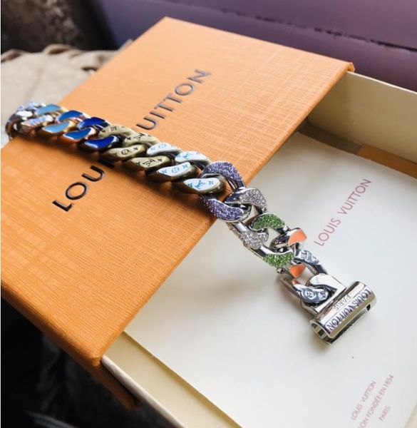 

Chain link patche loui bracelet for men curb cuban link chain tainle teel men bracelet chain davie lee jewelry for men v, Black