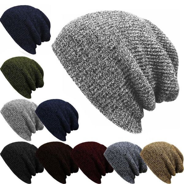 

new solid color hat, men and women autumn and winter warm wool hat, european american outdoor knit hat unisex, Blue;gray