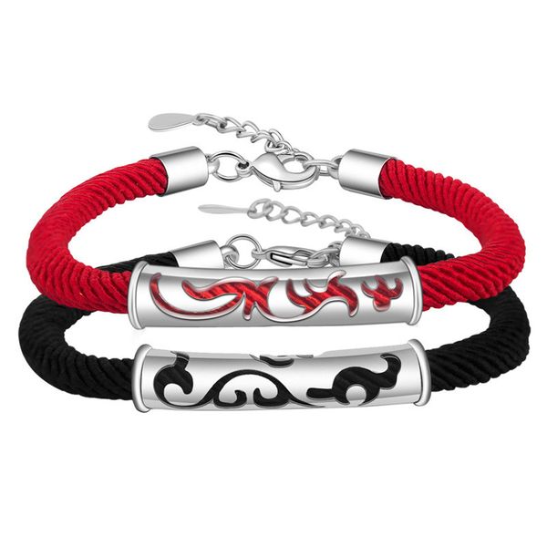 

пара браслет 925 sterling silver дракон и феникс браслеты fit женщин оригинальный браслет ювелирных изделий pulseira armband pulseras, Golden;silver