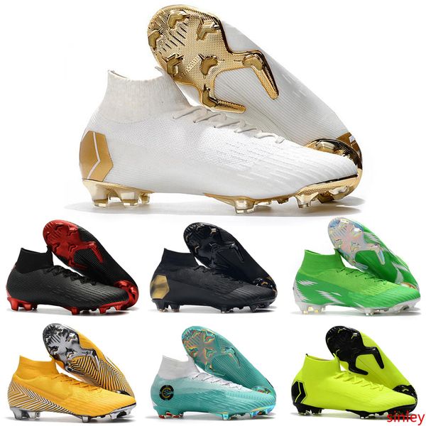 

mercurial superfly vi 360 elite fg kj 6 xii soccer cleats mens women neymar cr7 high soccer shoes football boots 35-45 new arrival