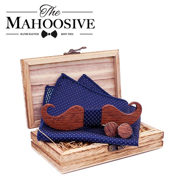 

mustache wood bowtie handkerchief cufflinks sets for mens suit wooden bow tie dropshipping bow tie bowknots cravat y200318, Silver