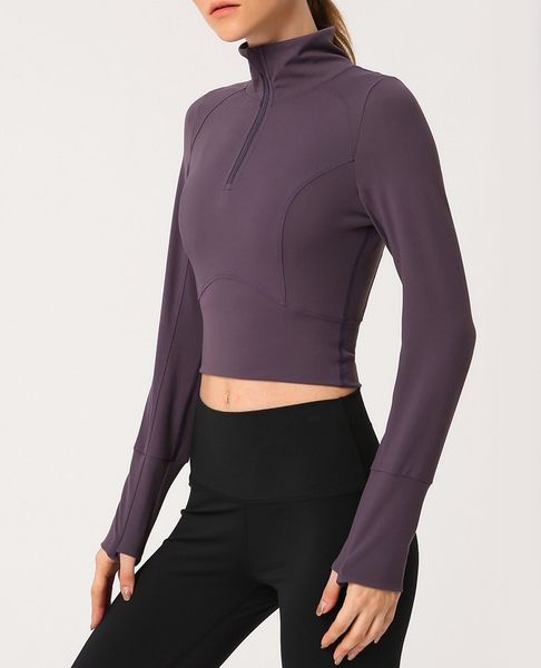 

good quality women yoga fitness running jacket slim fit nude feeling, Black;red