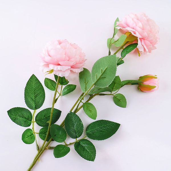 

3 head silk artificial peony 1pc wedding decoration flower branch realistic flowers home decoration fake flowers