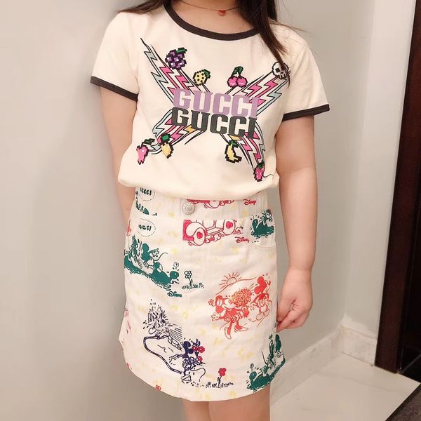 

2020 летние девушки футболки мультфильм печати с коротким рукавом футболка Футболка хлопок девушки топы для детей Одежда