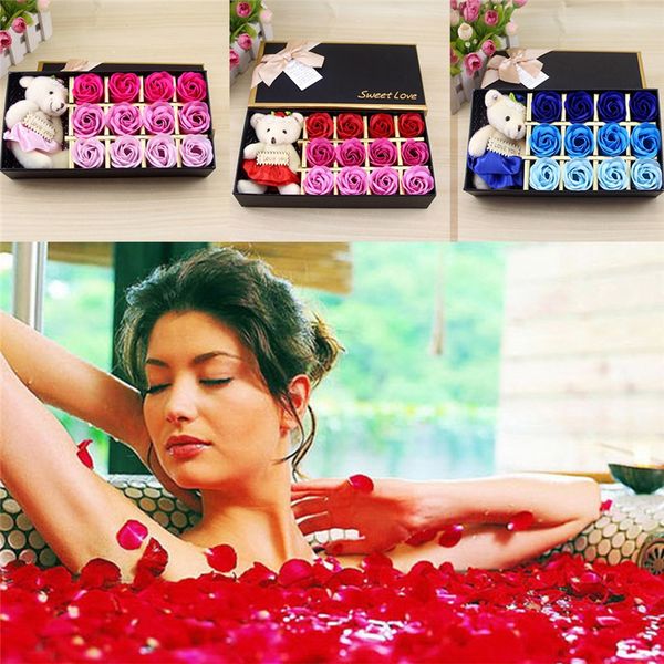 

artificial flower valentine's day diy soap flower gift rose box bouquet wedding rose soap gift home decorations #4d11
