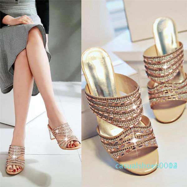 

meotina designer shoes women luxury 2016 women sandals open toe high heels rhinestone sandals summer slippers  11 c04, Black