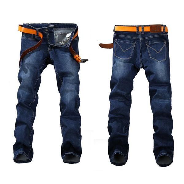 

fashion spring stretch jeans plus big size 29 -44 46 48 straight denim men famous brand jeans mens designer jeans quality, Blue