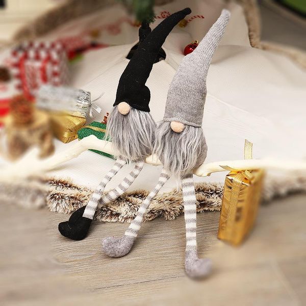 

christmas swedish elf nordic gnome old man dolls toy striped cap faceless doll christmas tree ornament festival home decoration an2763