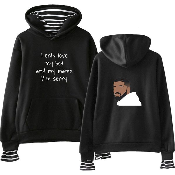 

rap singer shirt 2019 drake trend false two piece even hat guard t shirts, Black