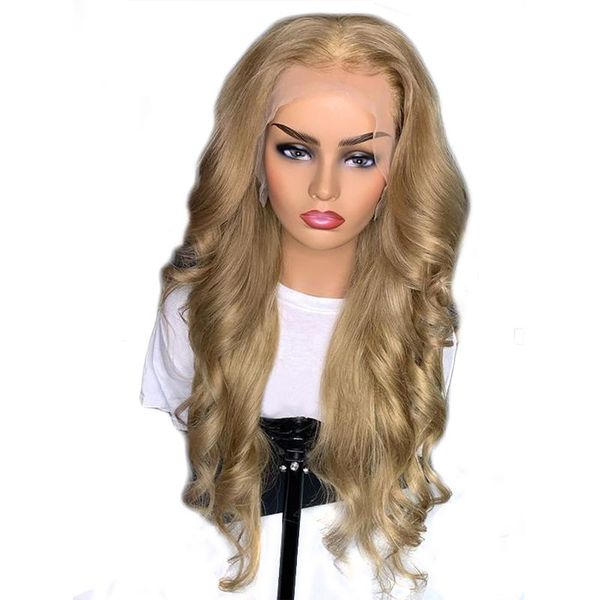 Lace Front Wig Blonde Wig 26 Inches Long Wavy Hair Blonde Wig Heat