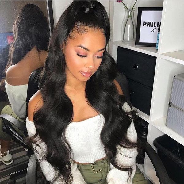 

hd transparent фронт шнурок парики человеческих волос для женщин невидимого поддельного скальпа парик 13x6 deep pixie cut короткого боб зави, Black