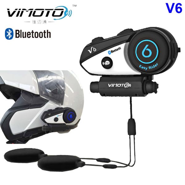 

vimoto brand v6 600mah helmet bluetooth headset motorcycle multi-functional stereo headphones for cell phone and gps way radios