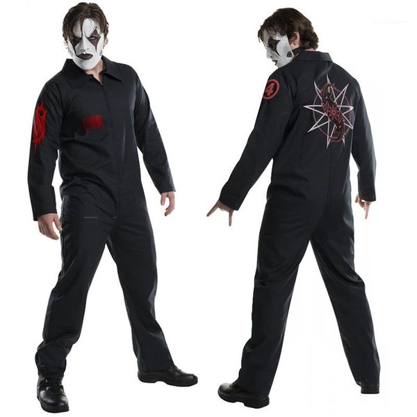 

hiphop mens jumpsuits theme costume male apparel slipknot printed mens cosplay costume halloween, Black;red