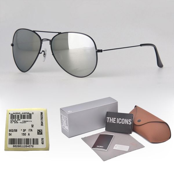 

Classic Pilot Sunglasses Men Women Brand designer metal frame glass lens pilot sun glasses Vintage Sport glasses With Retail box and label