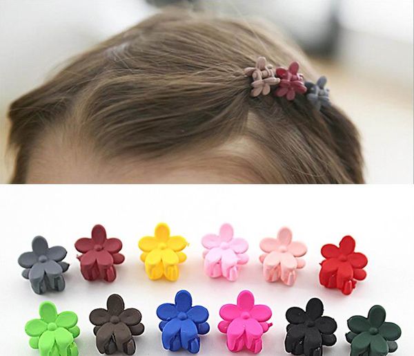 

hair claw clamp clip 10 pcs new fashion baby girls small claw cute candy color flower jaw clip children hairpin hair accessories, Slivery;white