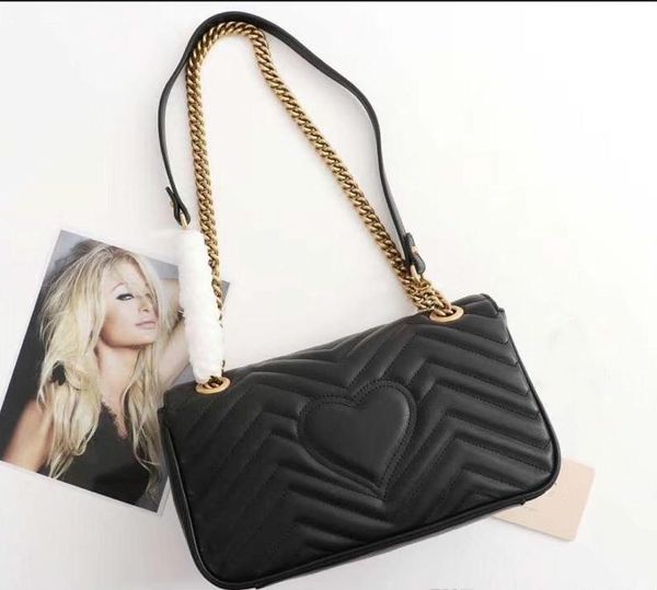 

2020 fashion shoulder bags women chain crossbody bag handbags famous purse female message bag, Black