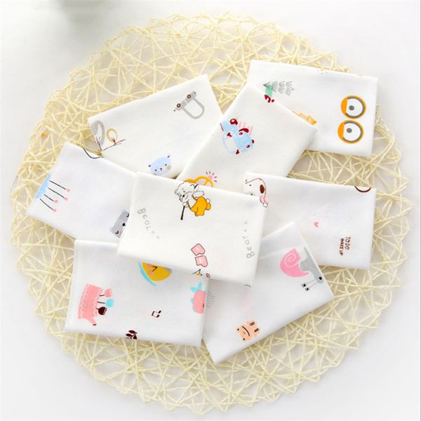 

завод оптового белого хлопка детского полотенце мультфильм 25 * 25см ребенок слюны полотенце мягкая впитывающая для кожи может быть настроен