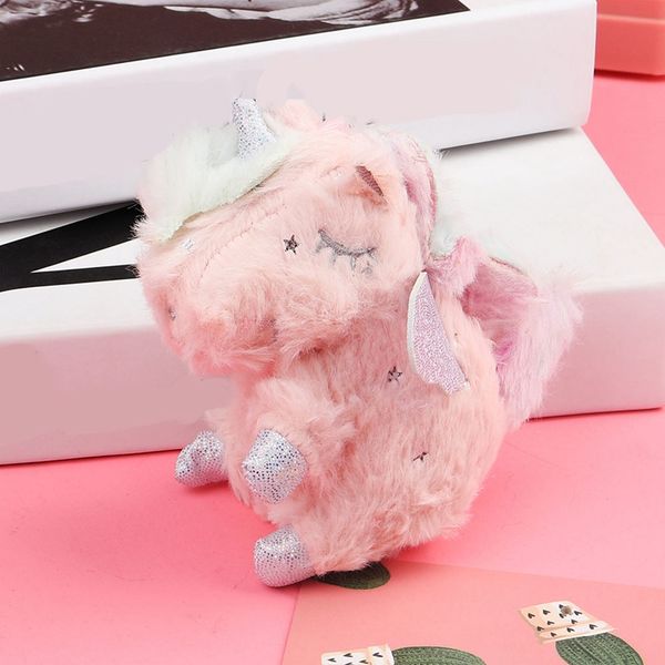 

unicorn plush keychain lovely animal doll cartoon unicorn plush toy 13*7cm, Silver