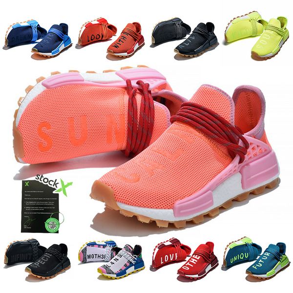 

mens women running shoes human race nmd run fashion trainer pink red white designer green blue sneakers 36-47