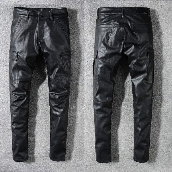 

mnes designer pants british rock style skinny pant fashion solid color womens pants gothic style pant sale, Blue