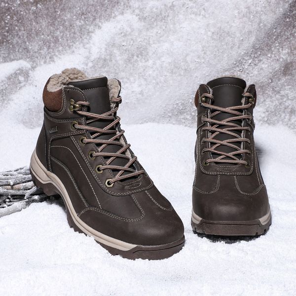 

2019 new winter warm men snow boots fashion casual mens shoes waterproof designer leather men ankle boots lace up hx-173, Black