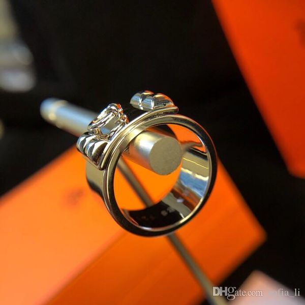 

new designer ring men's luxury jewelry accessories ring men's and women's lovers gift limited edition belt buckle ice thick f, Silver