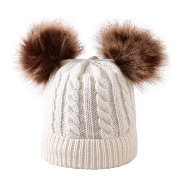

baby warm knit hat infant pom pom beanie pgraphy ski cap, Yellow