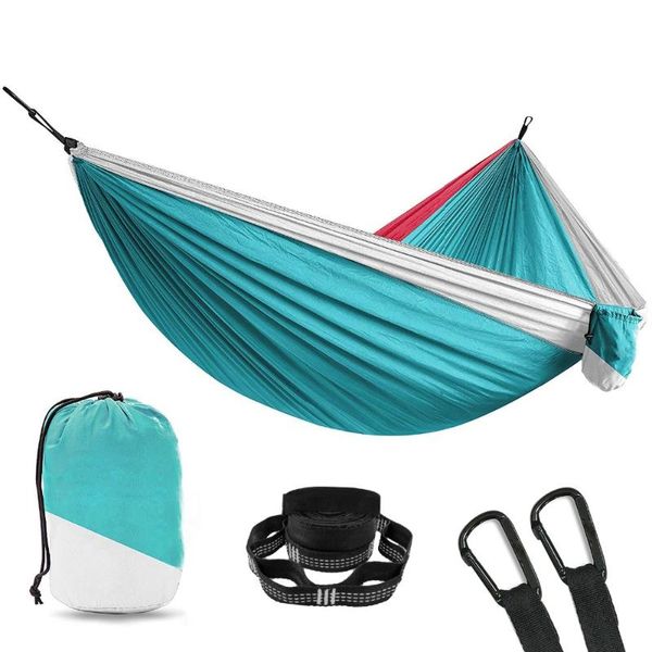

12 color 2 people portable parachute hammock camping survival garden ultralight hunting leisure hamac travel double person hamak