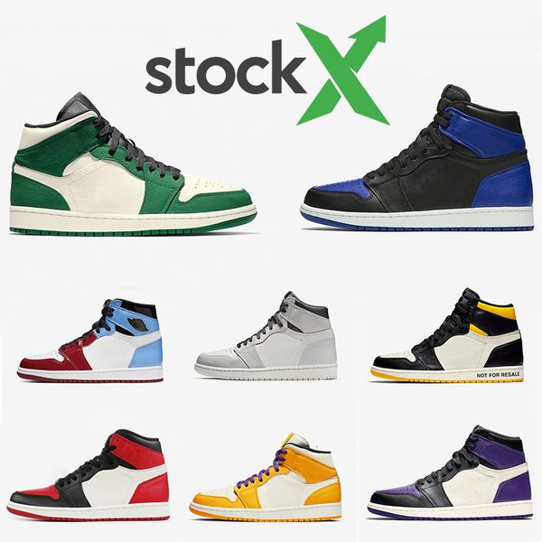

stock x air retro jordon 1 women mens cool basketball shoes 1s travis scott spiderman athletic designer sports sneaker 36-47