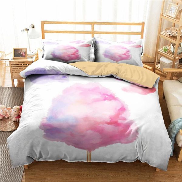 

a bedding set 3d printed duvet cover bed set cotton candy home textiles for adults bedclothes with pillowcase #mht06