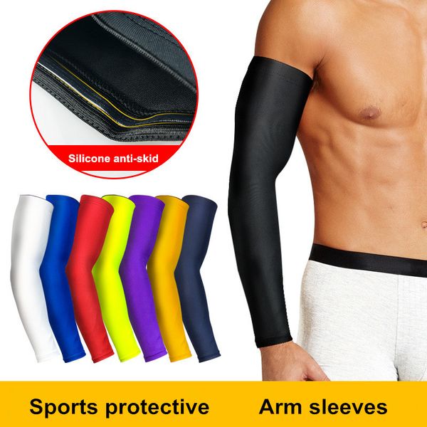 

2pcs m-xxl volleyball arm warmers cycling anti-skid compression sleeves uv basketball arm sleeves for sun protection armwarmers, Black;gray
