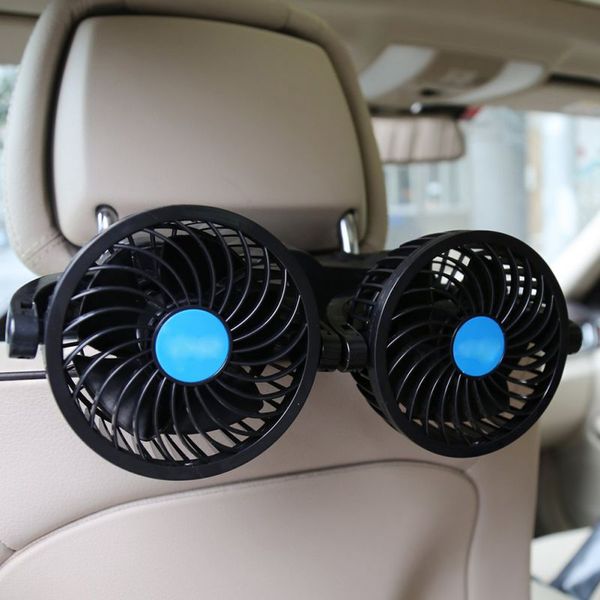 12V Portable Dual Head Car Fan 360° Rotating Air Con Wind Cooling Machine Summer
