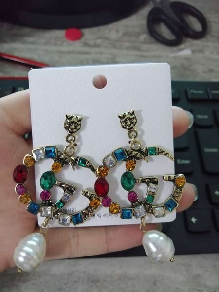 

Европейская Мода Письма G Серьги Золото Посеребренная Шпильки Уха Double-G Earddrop Для Ж