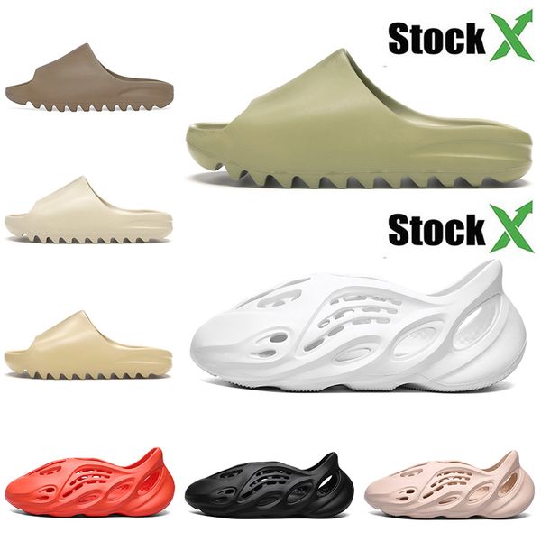 

luxury kids slippers kanye slides west mens womens designer shoes desert sand resin foam runner childrens blue black plateform stock x shoes