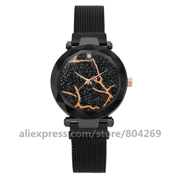 

wholesale women's quartz watch alloy black marble surface fashion watches magnetic band watch alloy women watches 8701, Slivery;brown