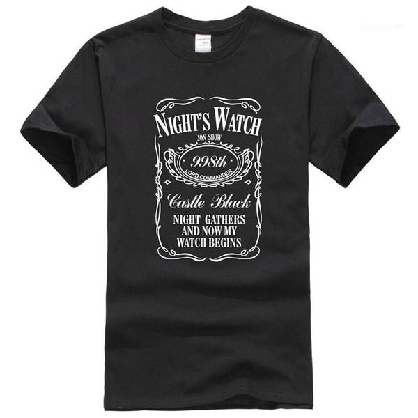 

short sleeved letters printed tees teenagers summer causal mens clothing night watch mens t shirts o-neck, White;black